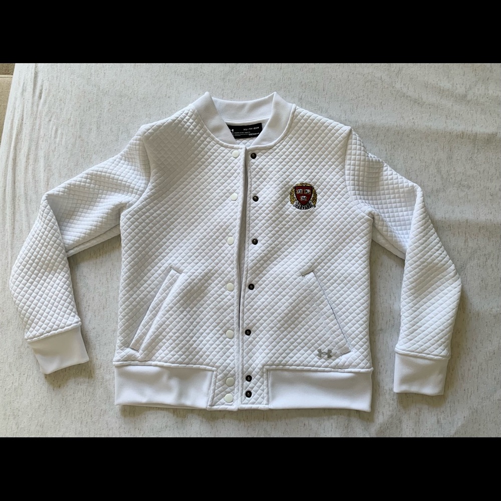 Under Armour & Harvard white bomber jacket